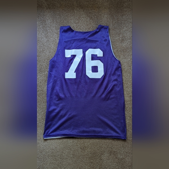 Street Sharks Reversible Basketball Jersey Purple/Yellow , White/Red Number 76 - Picture 2 of 8